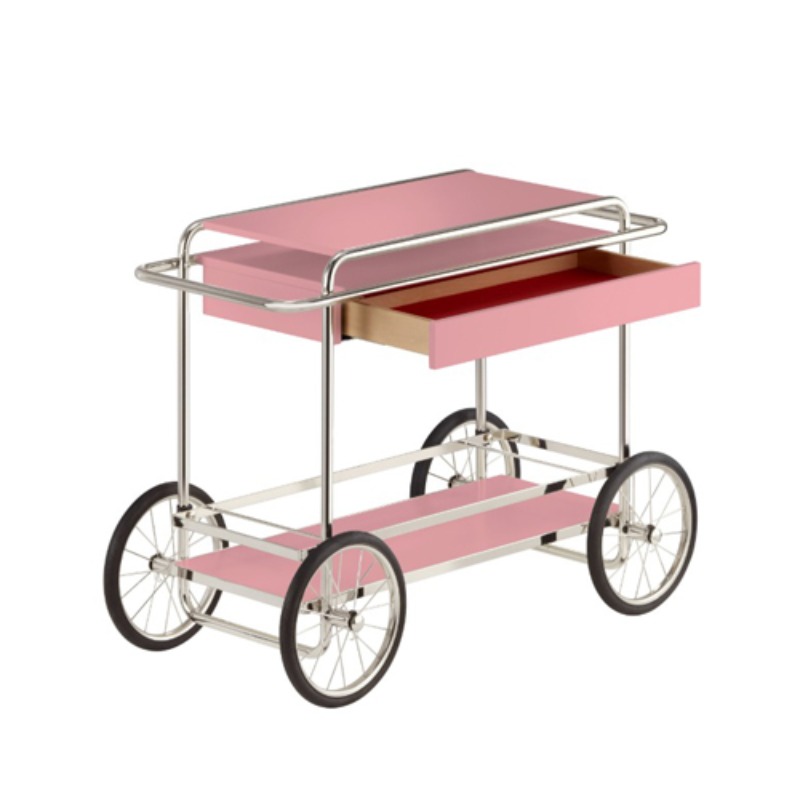 M4RS CONSOLE TROLLEY WITH DRAWER - PINK  (WITH BOTTLE HOLDER)