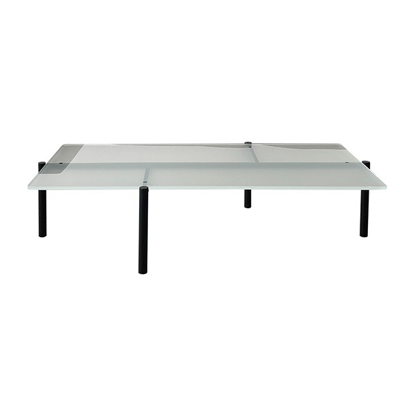 DS-21/91 TABLE - GLASS &amp; BLACK COATED LEGS