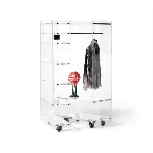 [PRE-ORDER] Knud Holscher Roller Cabinet - Plexiglass (Shelves in left side, Clothe rack + 1 shelf in right side) (6-7개월 소요)
